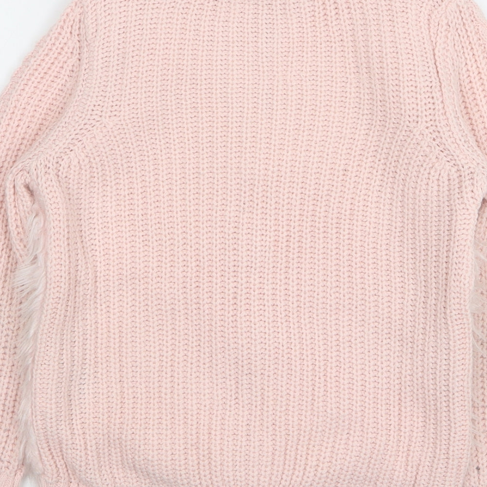 LC Waikiki Girls Pink Acrylic Full Zip Sweatshirt Size 8-9 Years