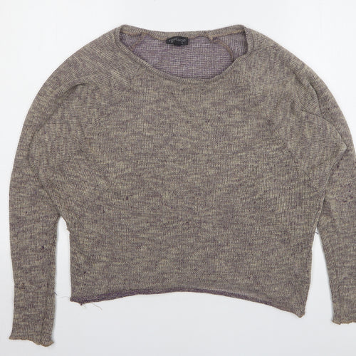 Topshop Womens Brown Round Neck Polyester Pullover Jumper Size 8