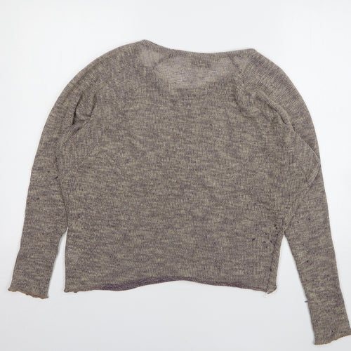 Topshop Womens Brown Round Neck Polyester Pullover Jumper Size 8