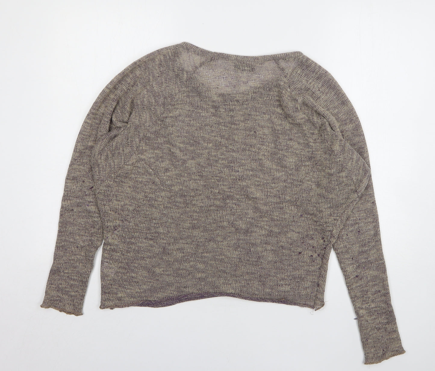 Topshop Womens Brown Round Neck Polyester Pullover Jumper Size 8