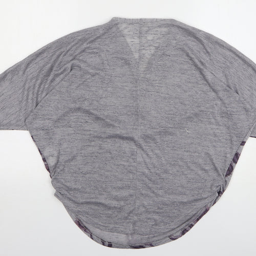 Apricot Womens Grey V-Neck Geometric Polyester Pullover Jumper Size S