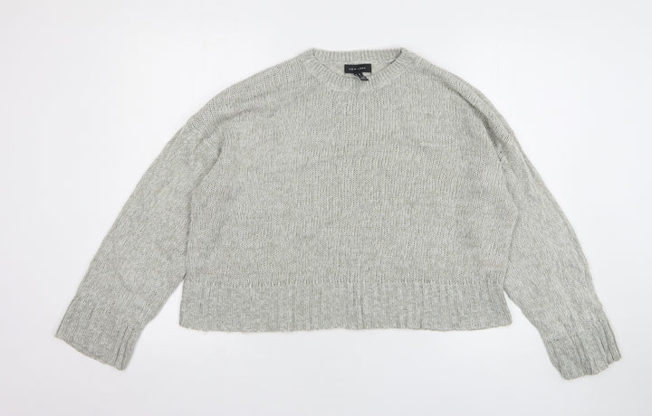 New Look Womens Grey Round Neck Acrylic Pullover Jumper Size M