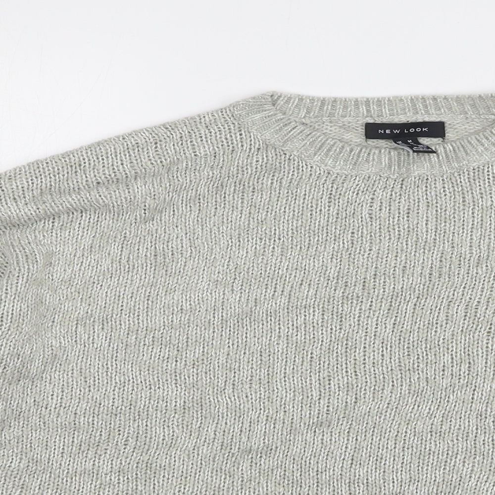 New Look Womens Grey Round Neck Acrylic Pullover Jumper Size M