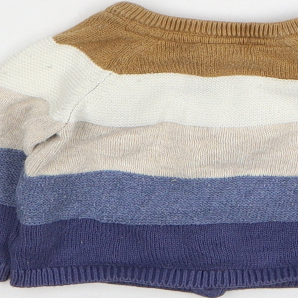 H&M Boys Multicoloured Striped Cotton Cardigan Jumper Size 0-3 Months