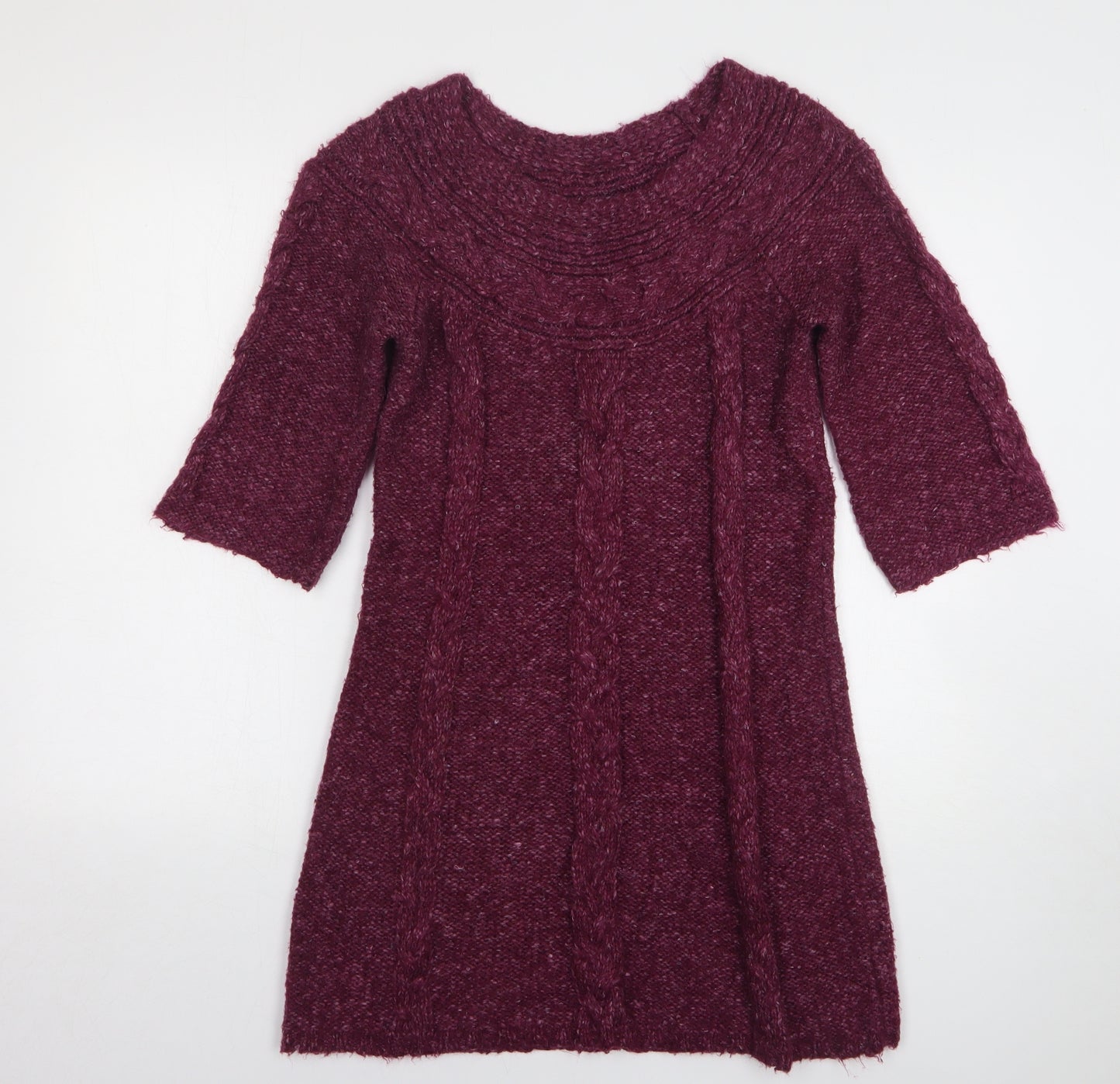George Womens Purple Acrylic Jumper Dress Size 10 Round Neck