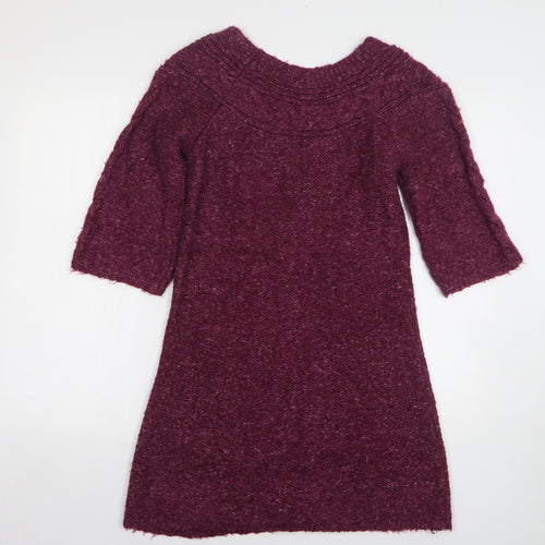 George Womens Purple Acrylic Jumper Dress Size 10 Round Neck