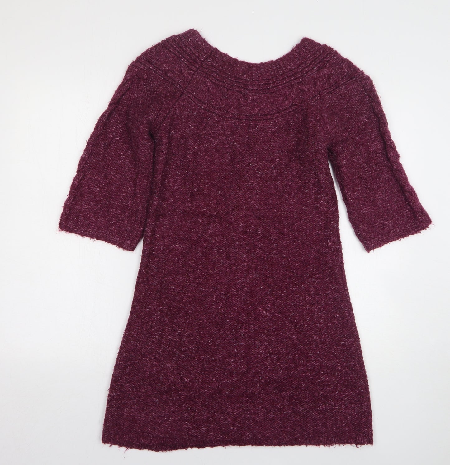 George Womens Purple Acrylic Jumper Dress Size 10 Round Neck