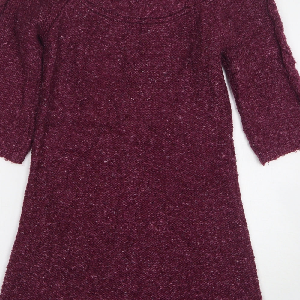George Womens Purple Acrylic Jumper Dress Size 10 Round Neck