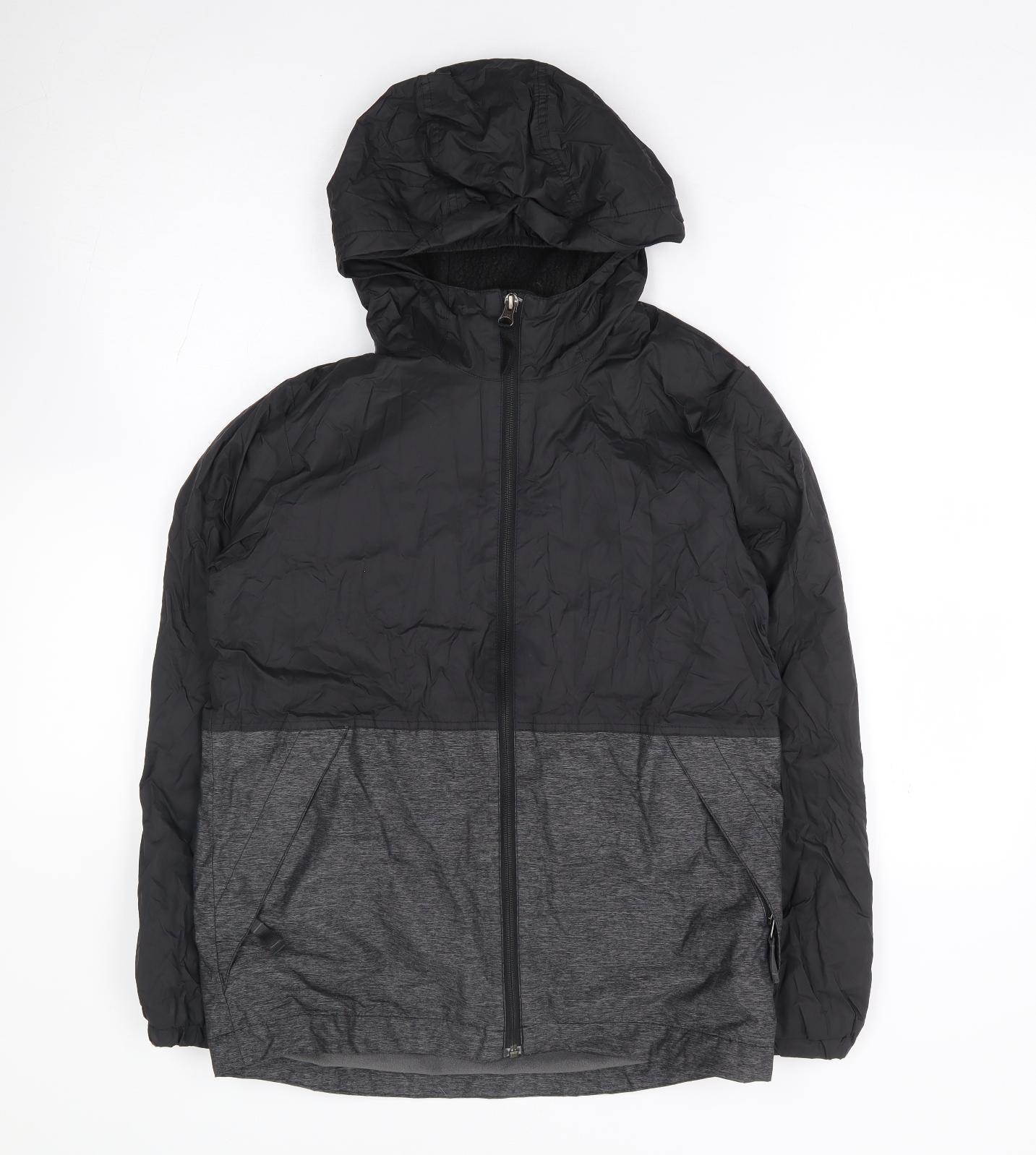 The North Face Boys Black Rain Coat Coat Size L Zip