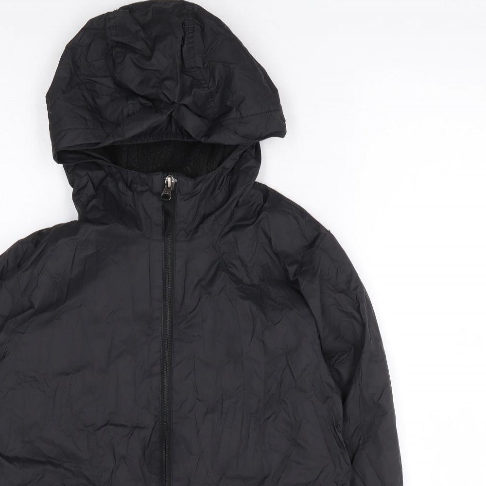 The North Face Boys Black Rain Coat Coat Size L Zip