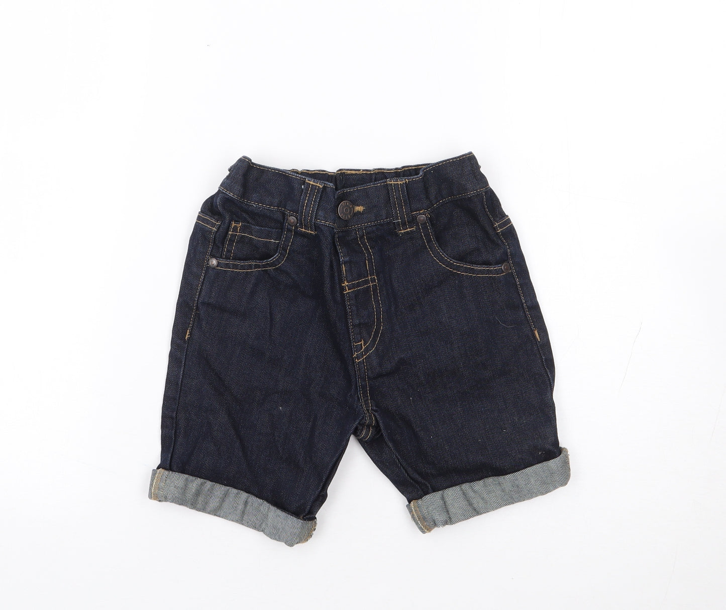George Boys Blue 100% Cotton Cargo Shorts Size 3-4 Years Regular Buckle
