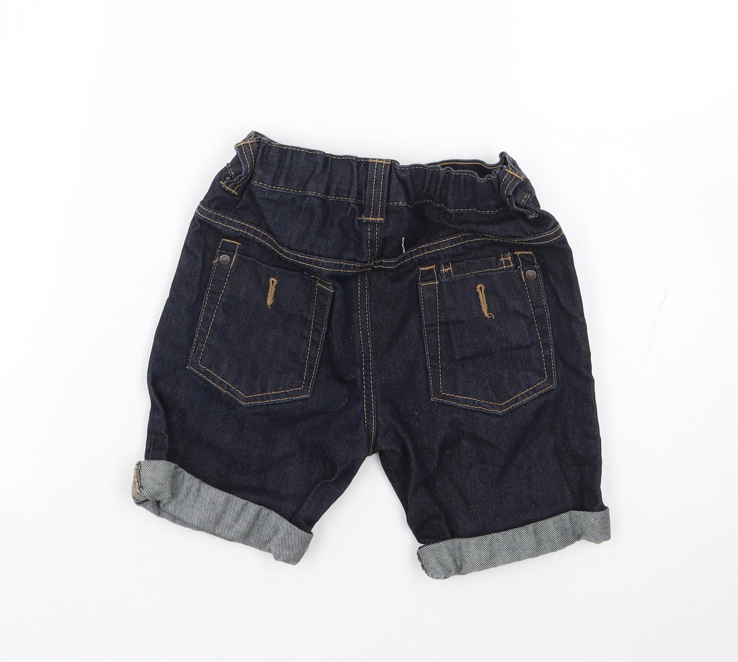 George Boys Blue 100% Cotton Cargo Shorts Size 3-4 Years Regular Buckle