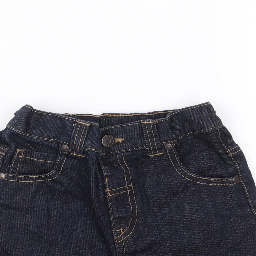 George Boys Blue 100% Cotton Cargo Shorts Size 3-4 Years Regular Buckle