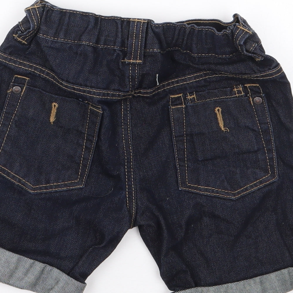 George Boys Blue 100% Cotton Cargo Shorts Size 3-4 Years Regular Buckle