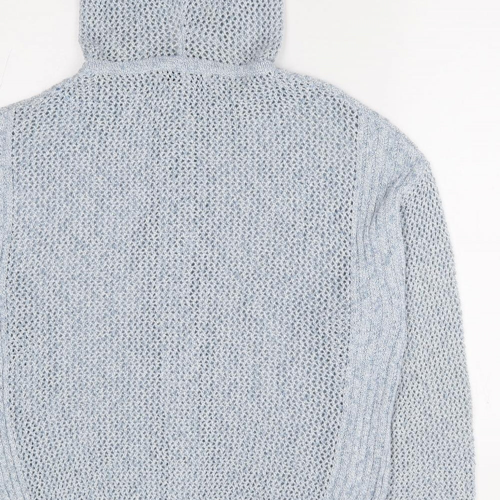 NEXT Womens Blue Crew Neck Polyester Cardigan Jumper Size M