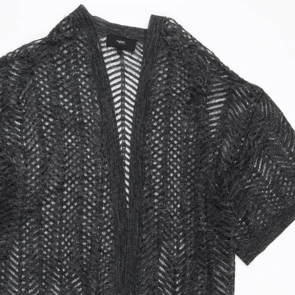 NEXT Womens Grey V-Neck Acrylic Cardigan Jumper Size 16