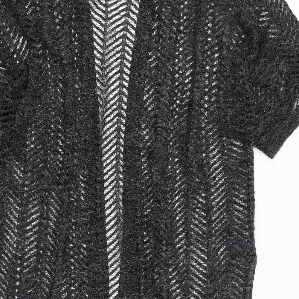 NEXT Womens Grey V-Neck Acrylic Cardigan Jumper Size 16