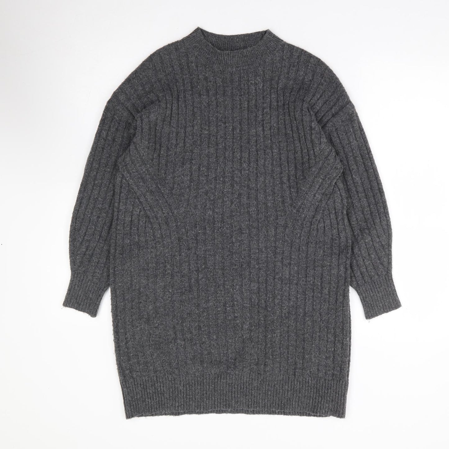 George Womens Grey Polyester Jumper Dress Size M Mock Neck Pullover
