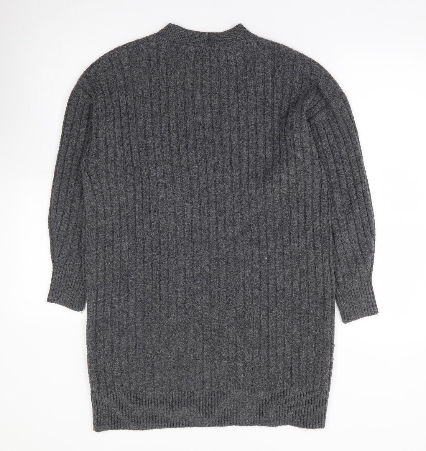 George Womens Grey Polyester Jumper Dress Size M Mock Neck Pullover