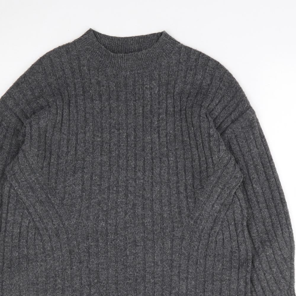 George Womens Grey Polyester Jumper Dress Size M Mock Neck Pullover