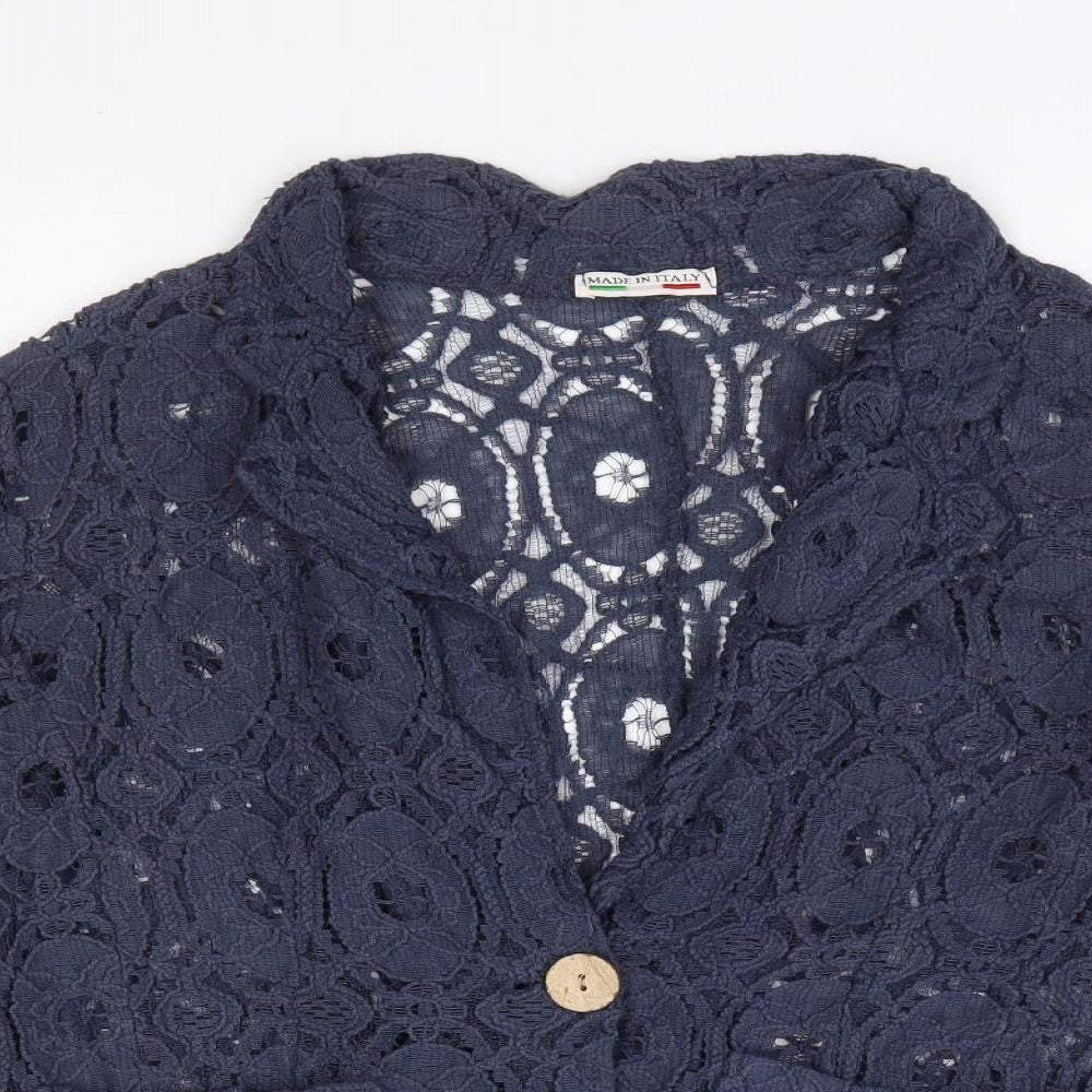 Made in Italy Womens Blue Jacket Size XL Button