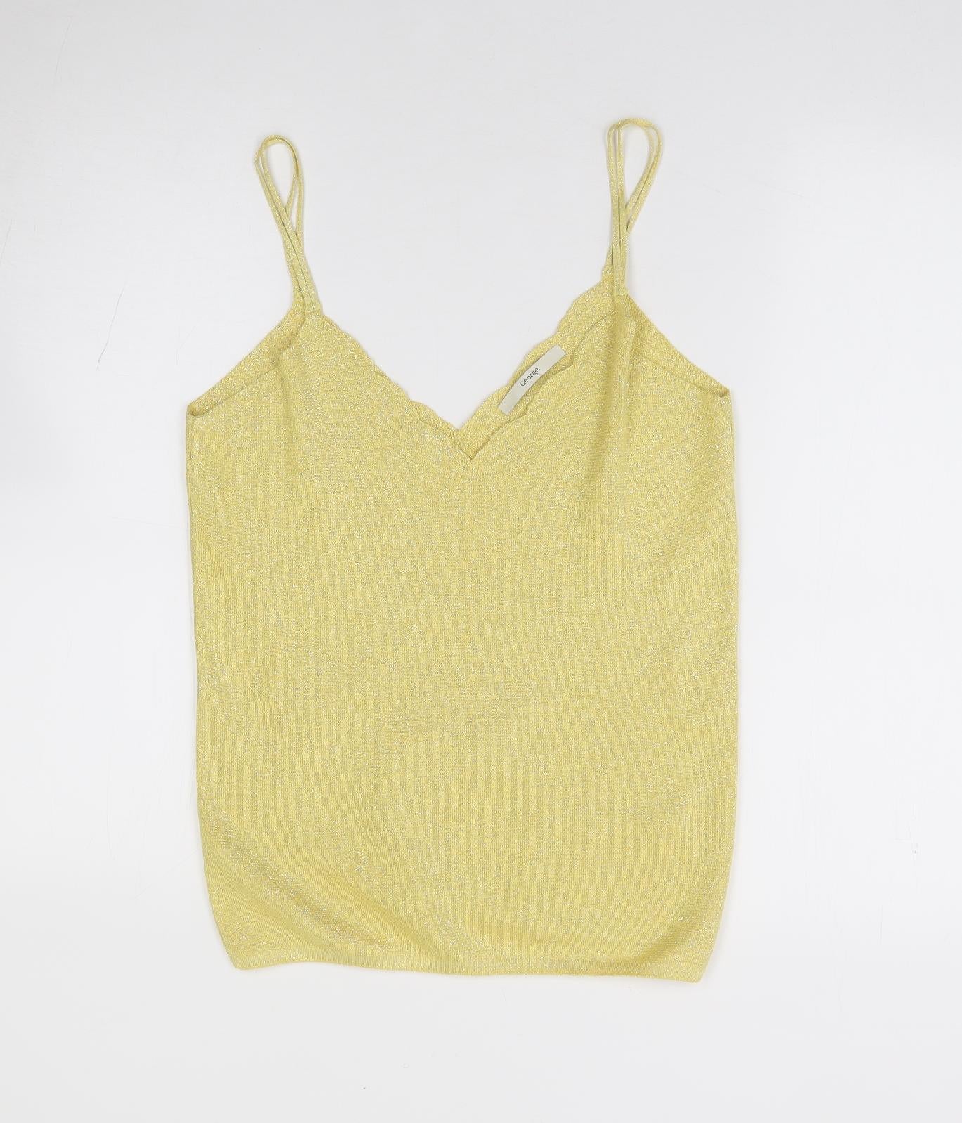 George Womens Yellow Viscose Camisole Tank Size 14 V-Neck