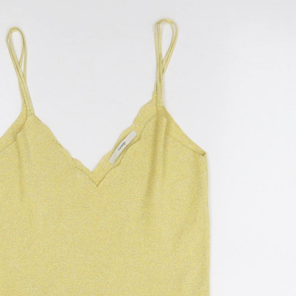 George Womens Yellow Viscose Camisole Tank Size 14 V-Neck