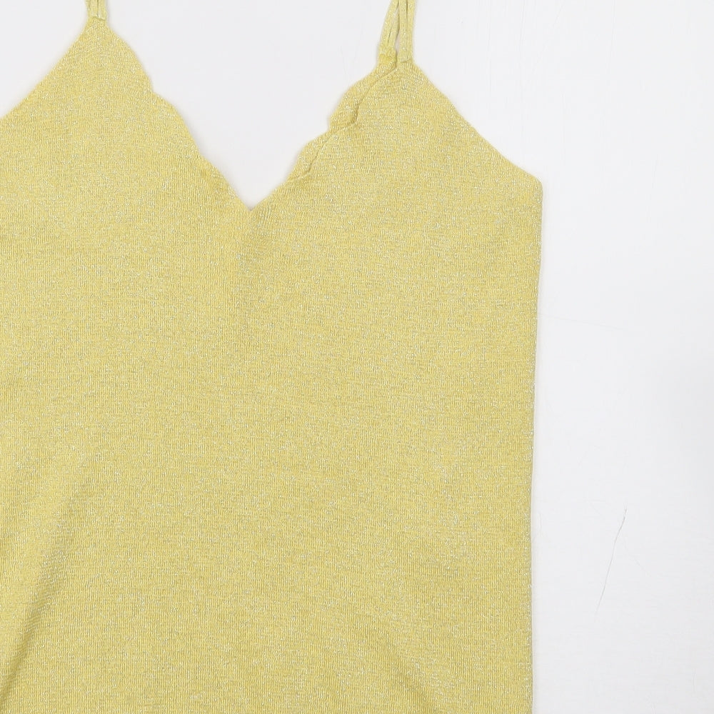 George Womens Yellow Viscose Camisole Tank Size 14 V-Neck