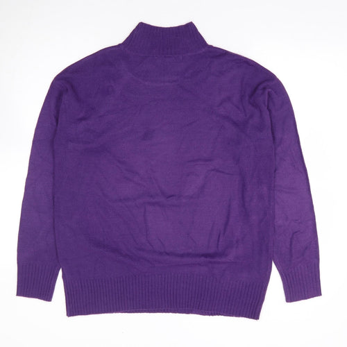 NEXT Womens Purple High Neck Acrylic Pullover Jumper Size S