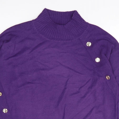 NEXT Womens Purple High Neck Acrylic Pullover Jumper Size S