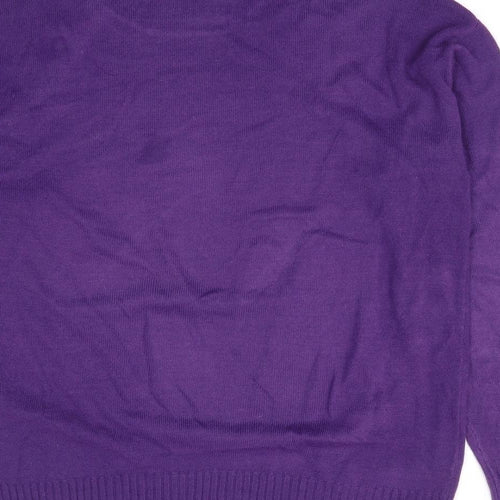 NEXT Womens Purple High Neck Acrylic Pullover Jumper Size S