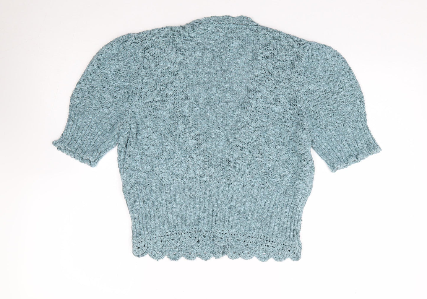 Per Una Womens Blue V-Neck Viscose Cardigan Jumper Size 16