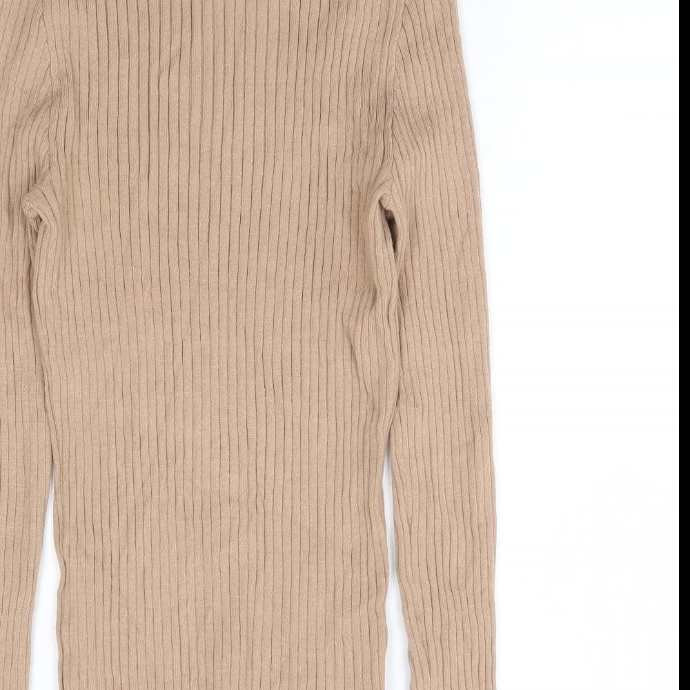Primark Womens Beige Roll Neck Viscose Pullover Jumper Size S