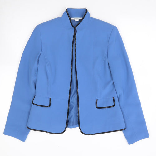 Dressbarn Womens Blue Jacket Size 6 Hook & Eye