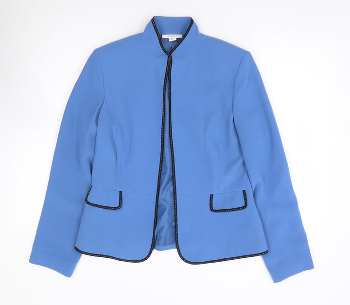 Dressbarn Womens Blue Jacket Size 6 Hook & Eye
