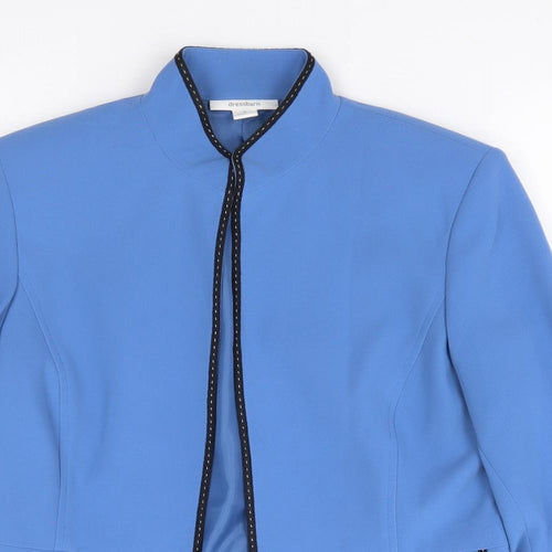 Dressbarn Womens Blue Jacket Size 6 Hook & Eye