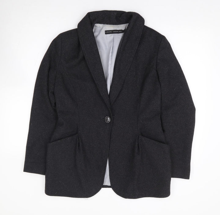 Louis Charles Womens Grey Wool Jacket Suit Jacket Size 12