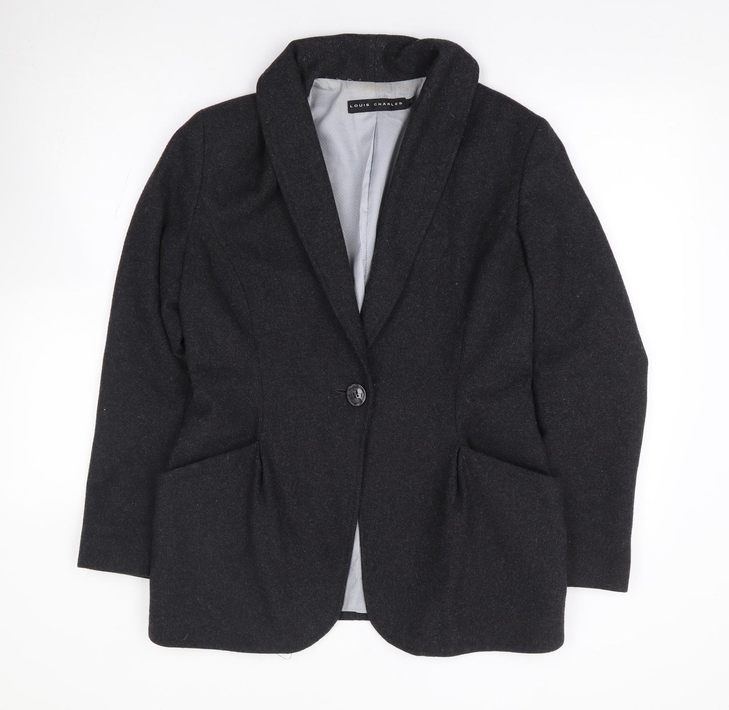 Louis Charles Womens Grey Wool Jacket Suit Jacket Size 12