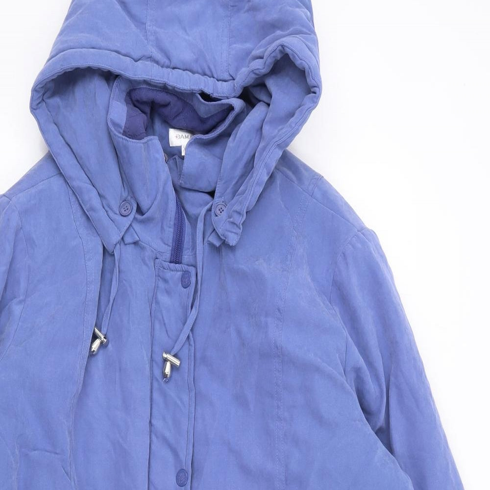 Damart Womens Blue Quilted Coat Size XL Zip