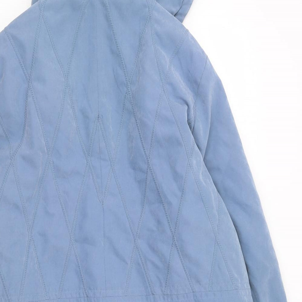 Katherine Hammond Womens Blue Quilted Coat Size 16 Zip