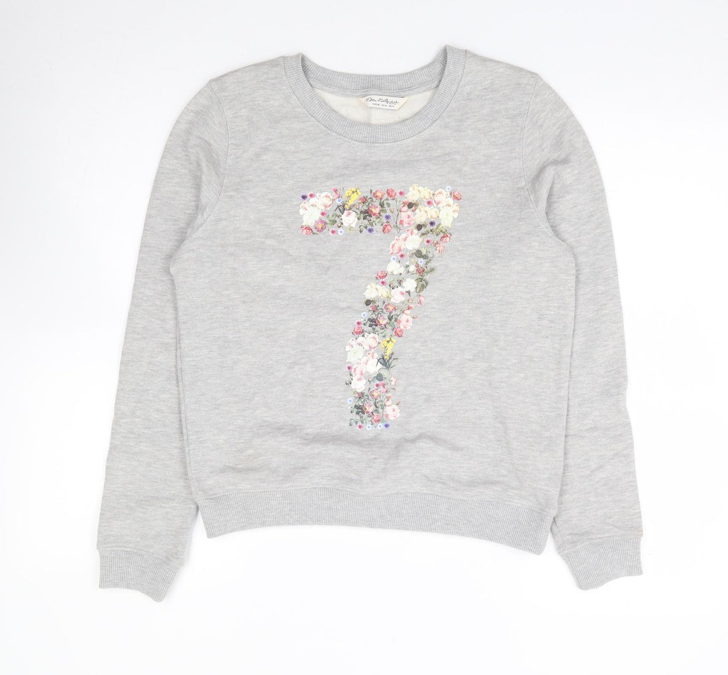 Miss Selfridge Womens Grey Cotton Pullover Sweatshirt Size 8 Pullover