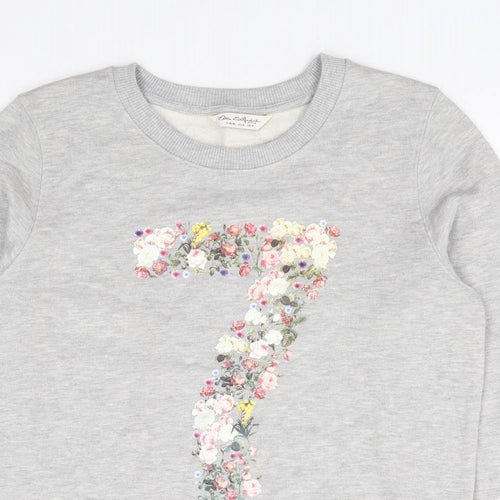 Miss Selfridge Womens Grey Cotton Pullover Sweatshirt Size 8 Pullover