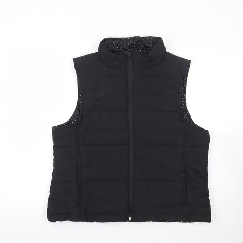 Lady Selena Womens Black Gilet Coat Size 14 Zip