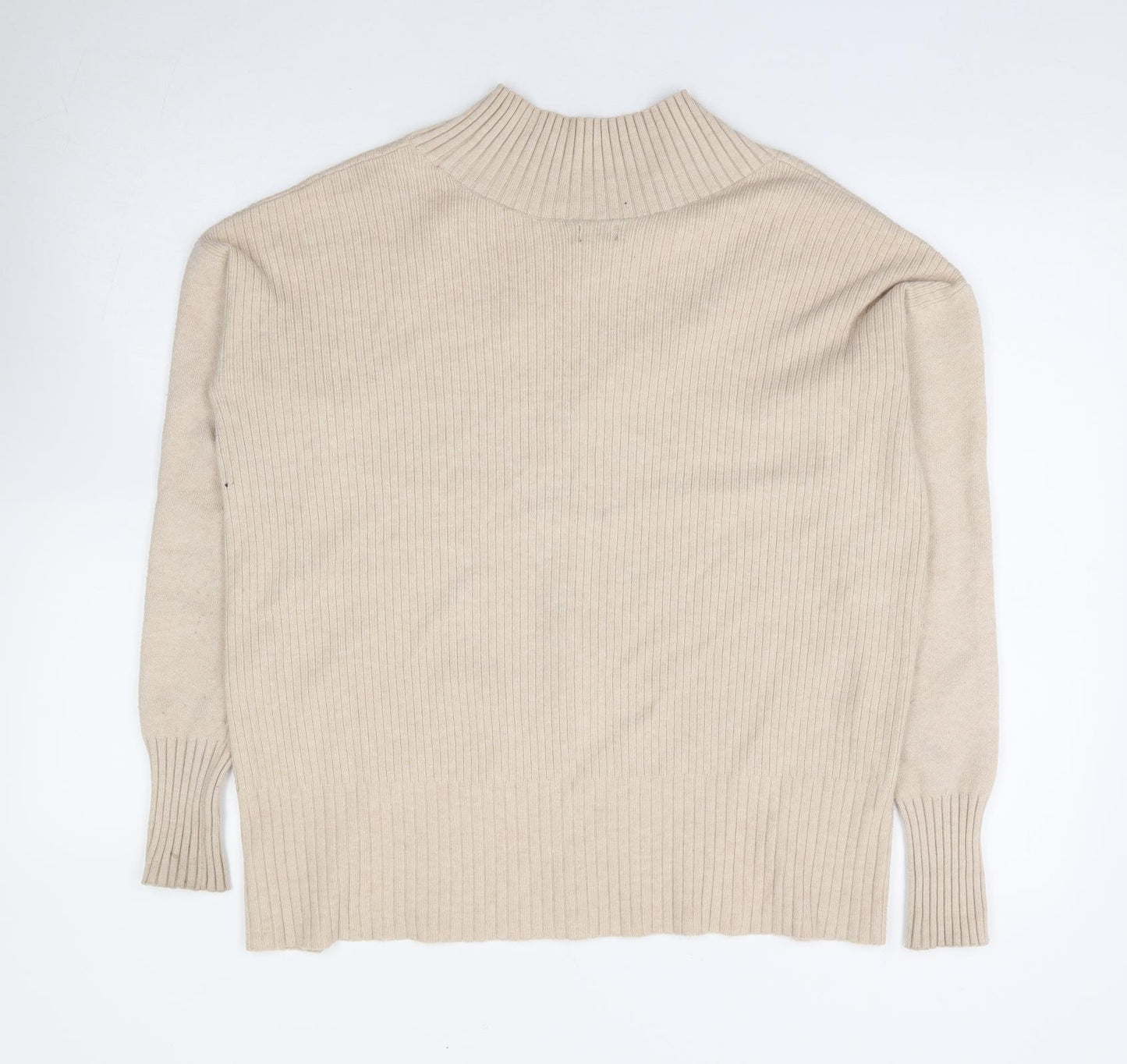 River Island Womens Beige V-Neck Viscose Pullover Jumper Size XS