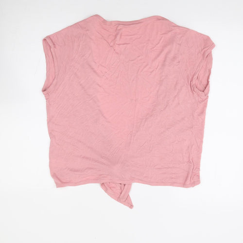 Agenda Womens Pink V-Neck Viscose Shrug Jumper Size 18