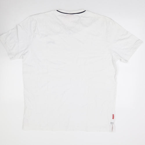 Slazenger Mens Ivory Cotton T-Shirt Size XL V-Neck