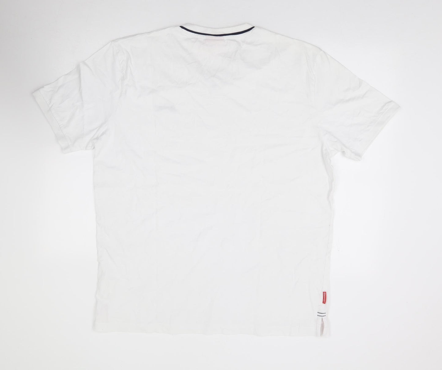 Slazenger Mens Ivory Cotton T-Shirt Size XL V-Neck