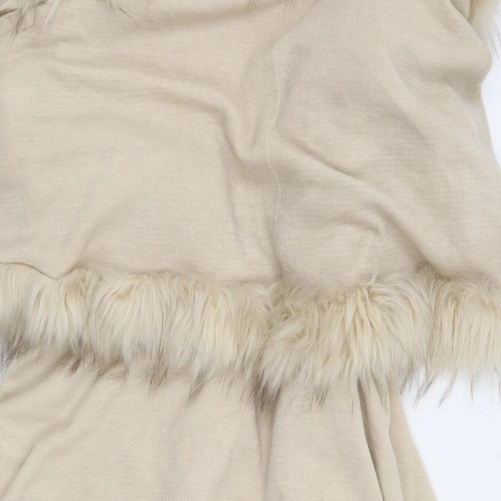 Envi Fashion Designs Womens Beige V-Neck Polyester Cardigan Jumper One Size