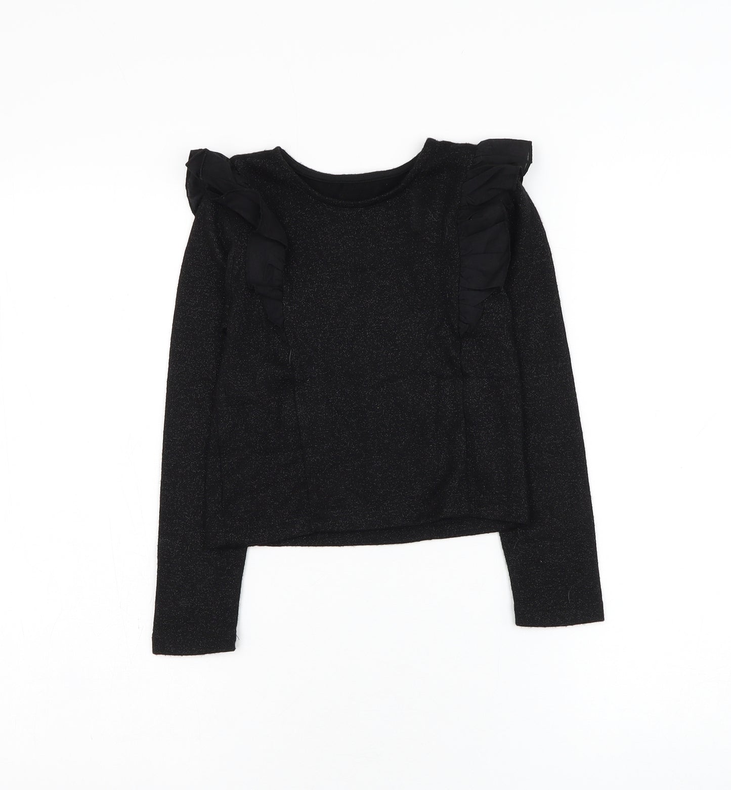 Dunnes Stores Girls Black Round Neck Viscose Pullover Jumper Size 7-8 Years Pullover
