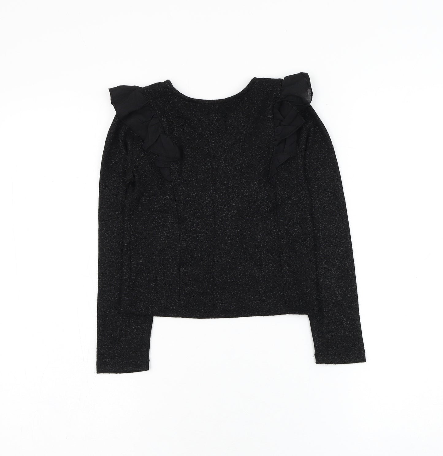 Dunnes Stores Girls Black Round Neck Viscose Pullover Jumper Size 7-8 Years Pullover
